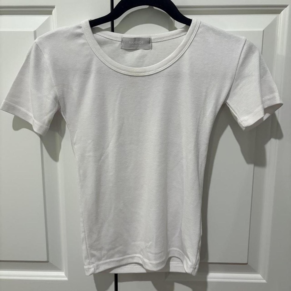 White Short-Sleeve Crewneck Tee